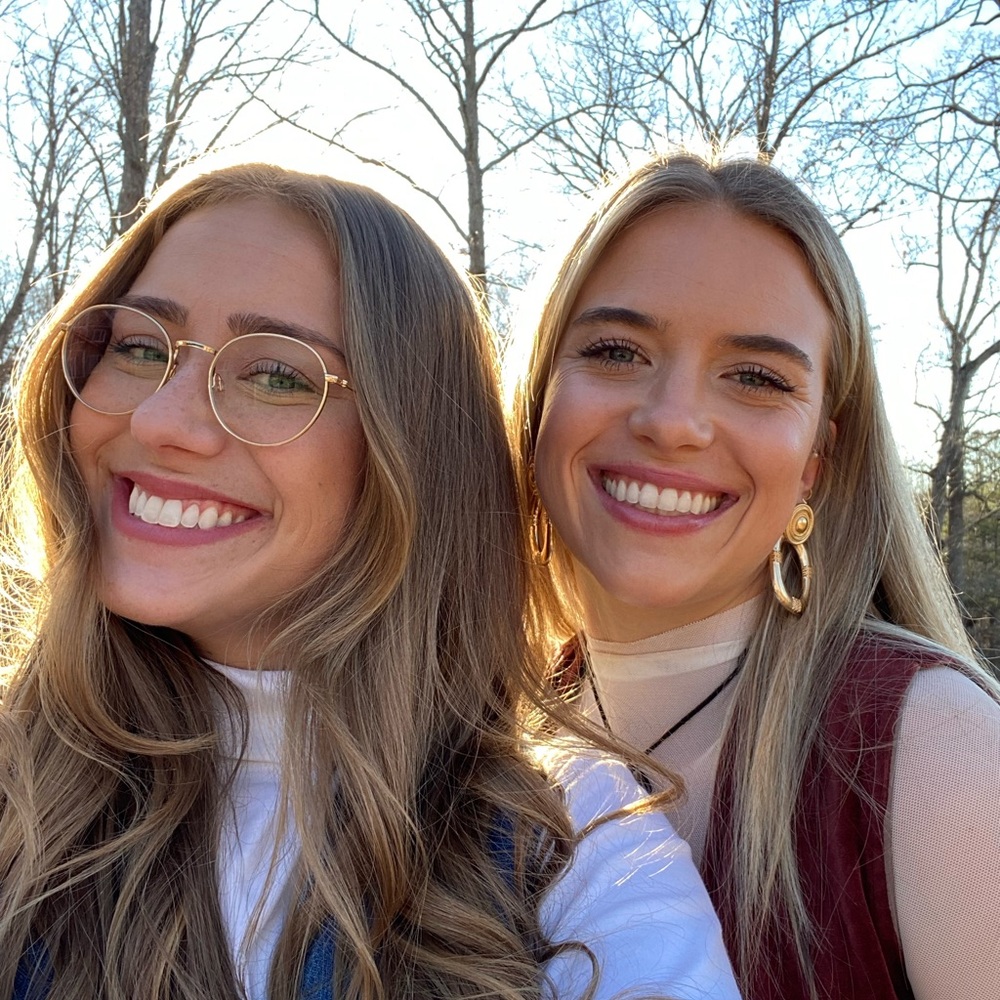 Hi! Our names are Abbey and Caroline, but you can call us Two Broke Blondes